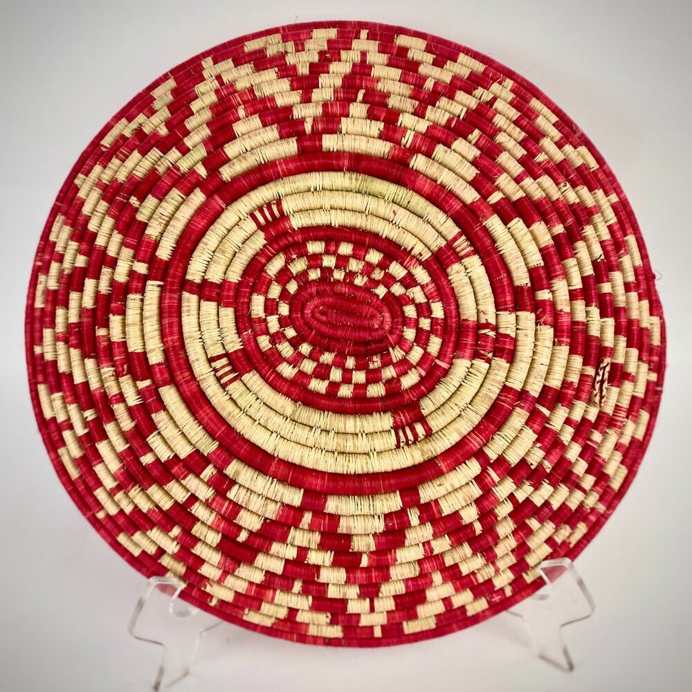 Hand Woven Kenyan Basket Coil Wicker Basket/Plates for Wall Decor - Picture 2 of 2